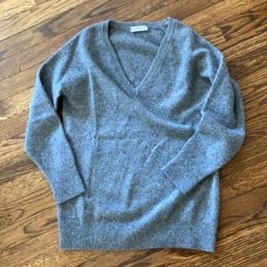 Equipment Grey Cashmere V-neck Sweater